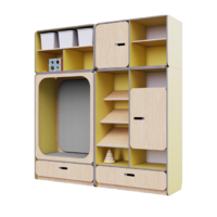 Детская стенка с местом для хранения и прямоугольной зоной отдыха из коллекции «НЕГА» (цвет желтый) - «globural.ru» - Ростов-на-Дону