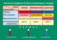 Таблица Окраска индикаторов в различных средах (винил) - «globural.ru» - Ростов-на-Дону