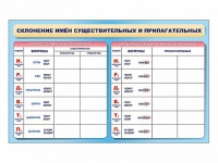 Фрагмент (демонстрационный) маркерный (двухсторонний) "Склонение имен существительных и прилагательных" - «globural.ru» - Ростов-на-Дону