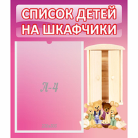 Стенд "Список детей на шкафчики" - «globural.ru» - Ростов-на-Дону