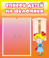 Стенд "Список детей на шкафчики" №6 - «globural.ru» - Ростов-на-Дону