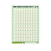 Таблица демонстрационная "Таблица квадратов натуральных чисел от 1 до 100" (винил 100х140) - «globural.ru» - Ростов-на-Дону