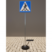Знак дорожный "Пешеходный переход" 5.19.1 типоразмер 40 на стойке с основанием 3кг - «globural.ru» - Ростов-на-Дону