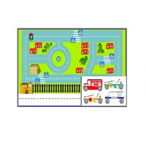 Игровой коврик "Дорожное движение - 3" с набором транспортных средств - «globural.ru» - Ростов-на-Дону