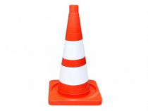 Сигнальный дорожный конус (мягкий, с двумя белыми полосами) - «globural.ru» - Ростов-на-Дону