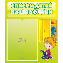 Стенд "Список детей на шкафчики" №5 - «globural.ru» - Ростов-на-Дону