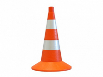 Сигнальный дорожный конус (мягкий, с двумя световозвращающими полосами) - «globural.ru» - Ростов-на-Дону