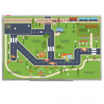 Магнитно-маркерная доска "Безопасный маршрут школьника" (дом-школа-дом) с комплектом тематических магнитов КМ-17 - «globural.ru» - Ростов-на-Дону