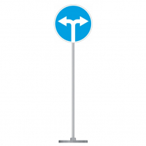 Знак дорожный "Движение направо или налево" 4.1.6 типоразмер 40 на стойке с основанием 3кг - «globural.ru» - Ростов-на-Дону