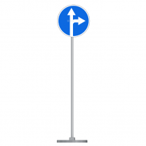 Знак дорожный " Движение прямо или направо" 4.1.4  типоразмер 40 на стойке с основанием 3кг - «globural.ru» - Ростов-на-Дону