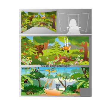 Стенд для сюжетно-ролевых игр 2-х сторонний (джунгли, лес) - «globural.ru» - Ростов-на-Дону