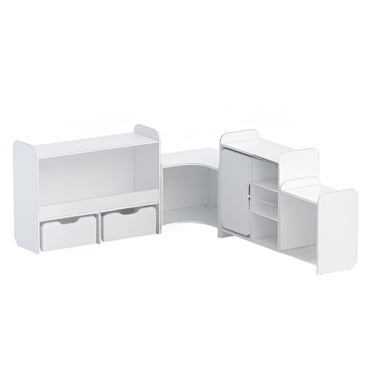 Набор стеллажей для игрушек и пособий "Росток" (белый) - «globural.ru» - Ростов-на-Дону