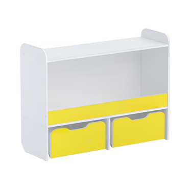 Стеллаж для игрушек и пособий "Росток 1" (белый/желтый) - «globural.ru» - Ростов-на-Дону