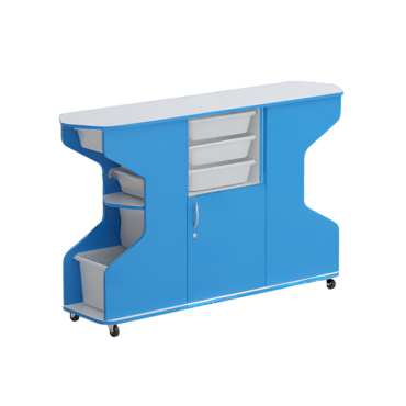 Стеллаж Робик 002 (синий/белый) - «globural.ru» - Ростов-на-Дону