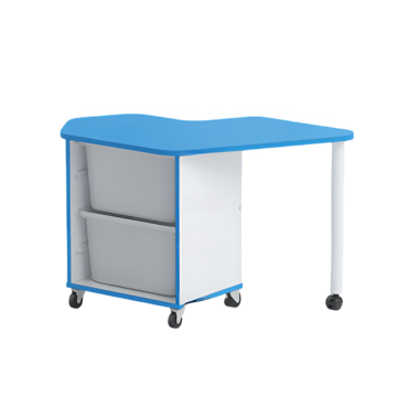 Стол детский правый Робик 002 (белый/синий) - «globural.ru» - Ростов-на-Дону