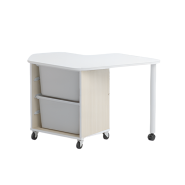 Стол детский правый Робик 002 (дуб молочный/белый) - «globural.ru» - Ростов-на-Дону