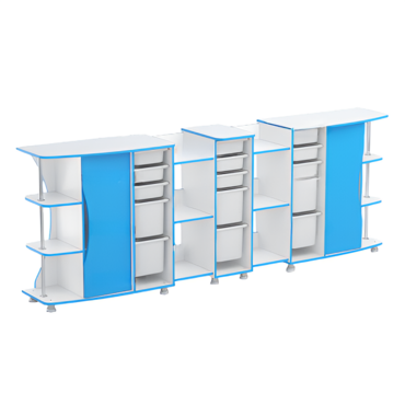 Модульные стеллажи Робик 001 (белый/синий) - «globural.ru» - Ростов-на-Дону