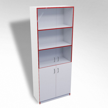 Стеллаж полуоткрытый А-310 ТР со стеклом ЛДСП  - «globural.ru» - Ростов-на-Дону